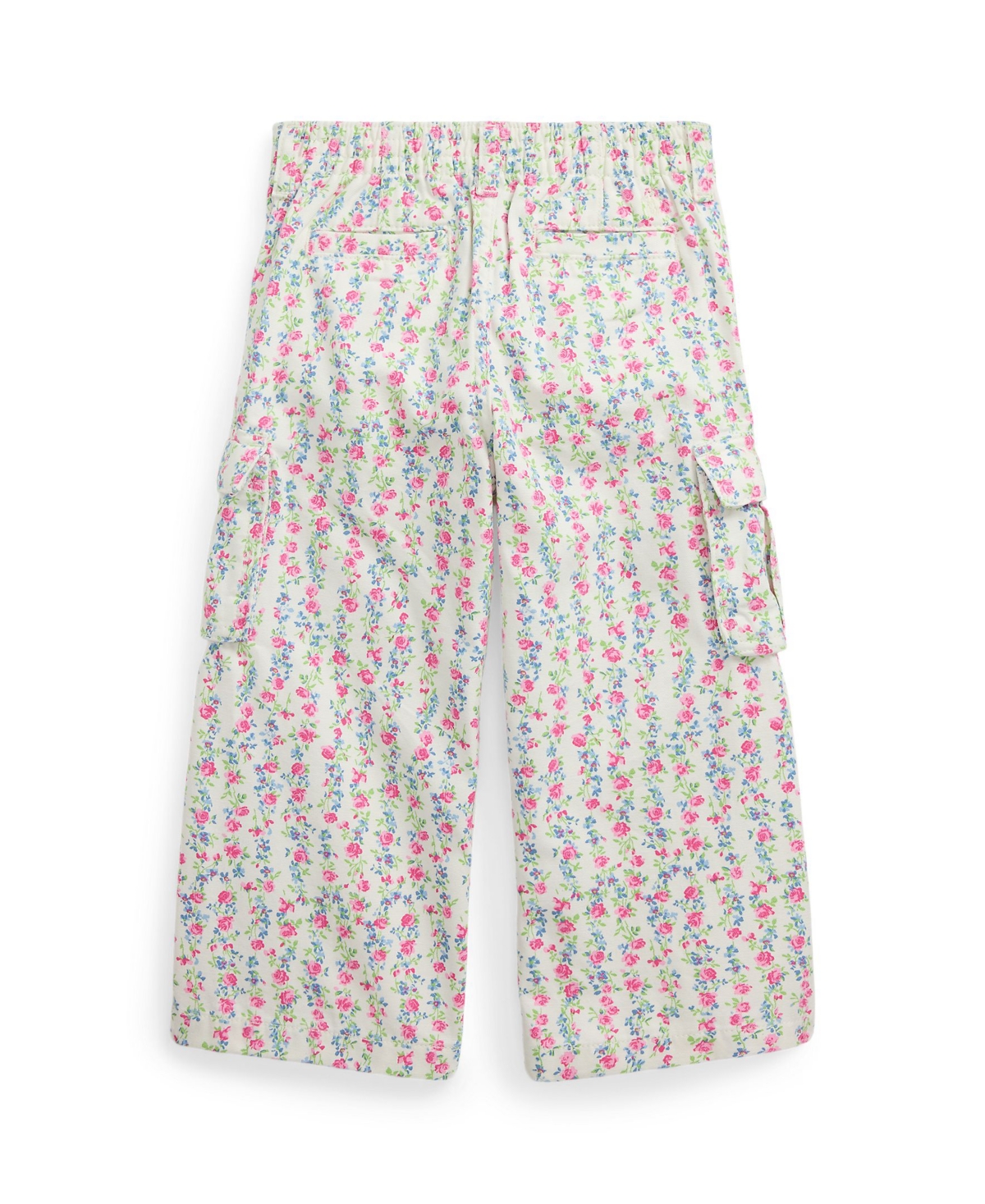 Polo Ralph Lauren Big Girls Floral Canvas Wide-leg Cargo Pants In Plato Green