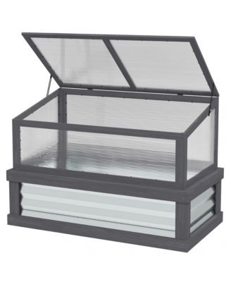 Raised Garden Bed with Wooden Cold Frame, 41" x 22.5" x 28.25"