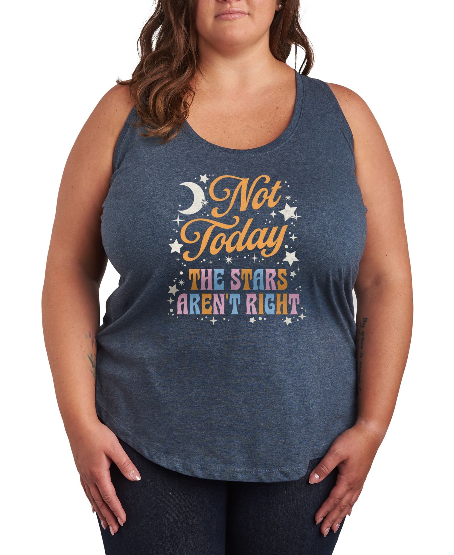 Plus Size Not Today Stars Aren't Right Graphic Tank Top