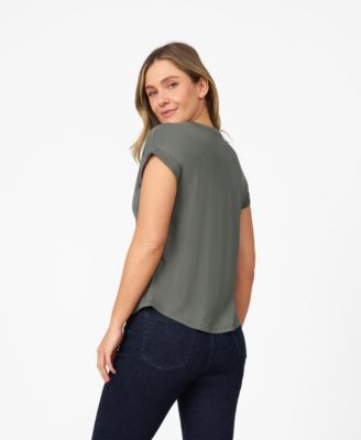 Women's Diamond Embroidered Henley T-Shirt