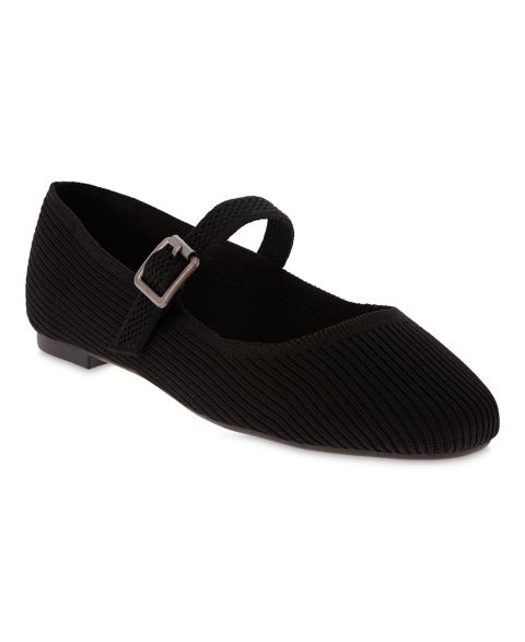 Женские балетки MIA Brita Mary-Jane Round Toe Knit Flats, цвет: Чёрный