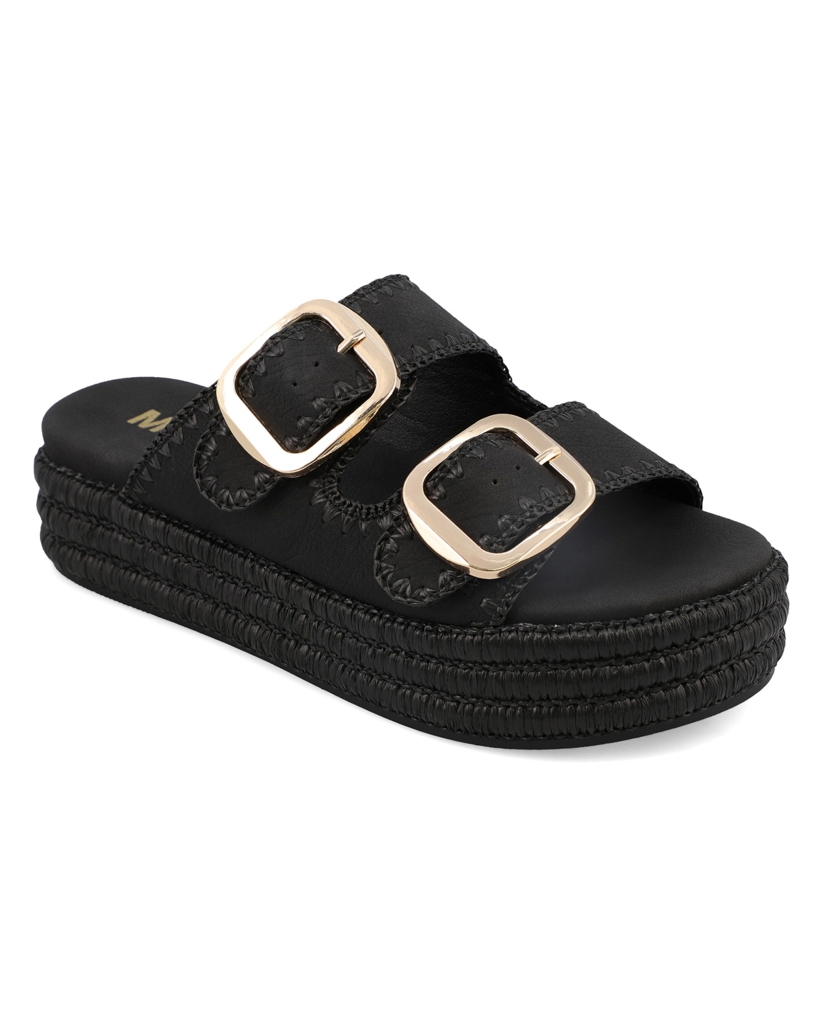 Shop Mia Women's Mieko Flatform Slip-on Slide Sandals In Black