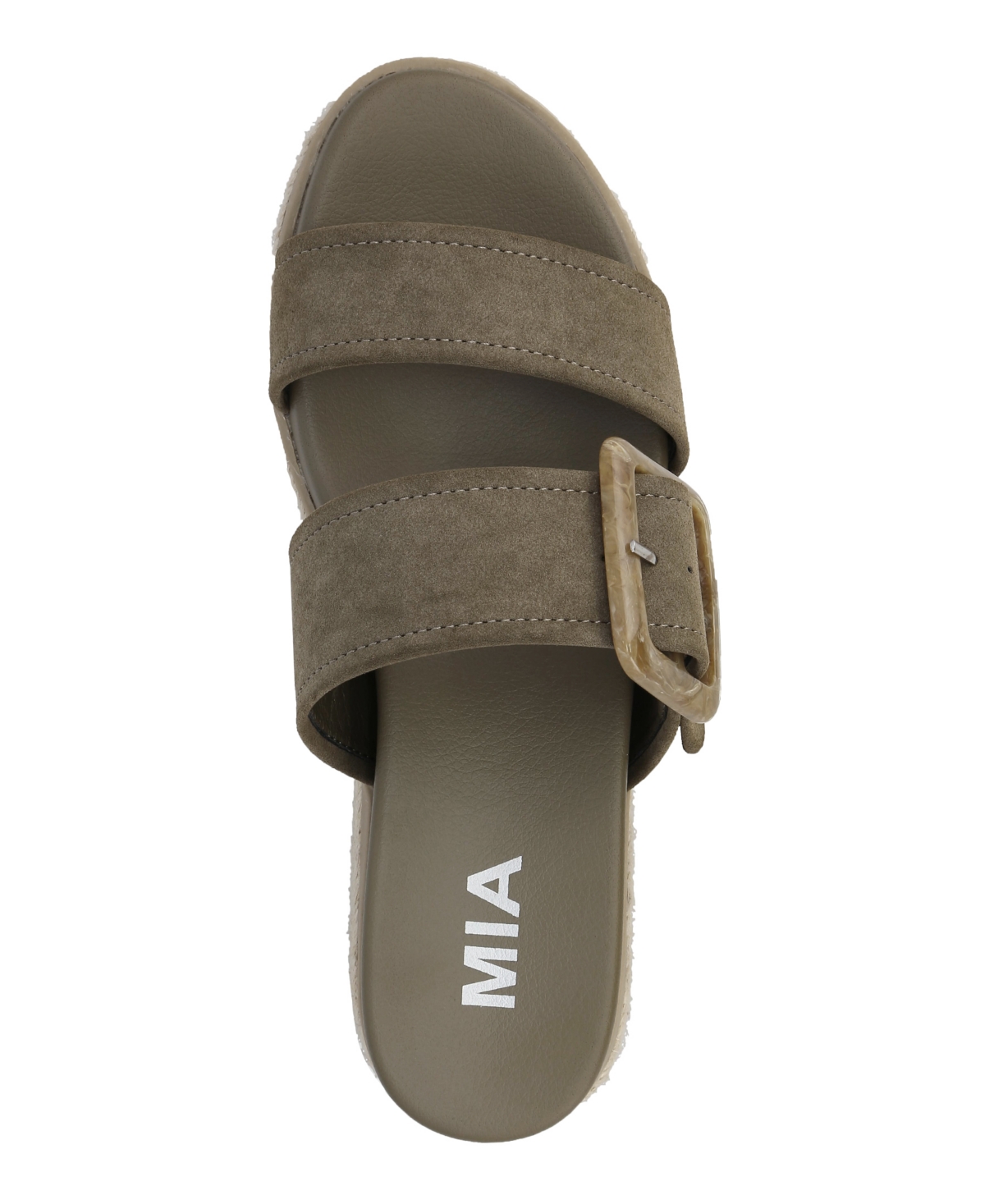 Shop Mia Women's Kika Platform Slide Round Toe Sandals In Khaki