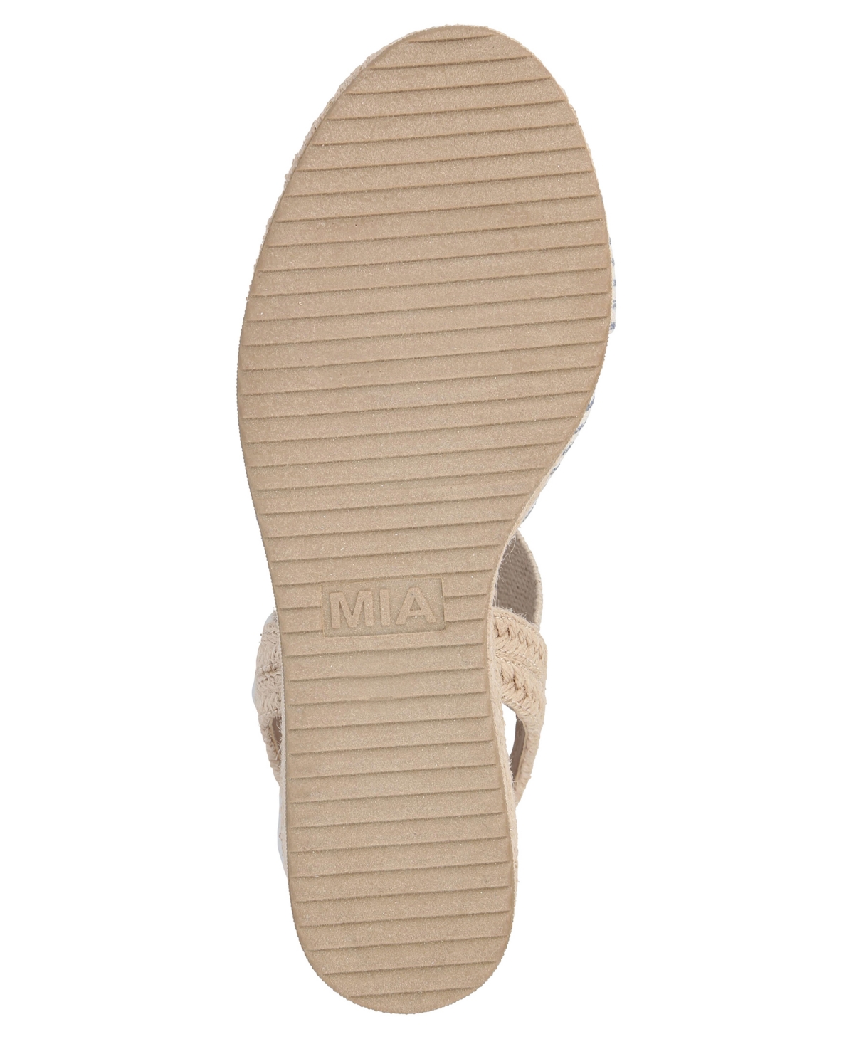 Mia Women's Brittni Round Toe Wedge Sandals In Natural,off White