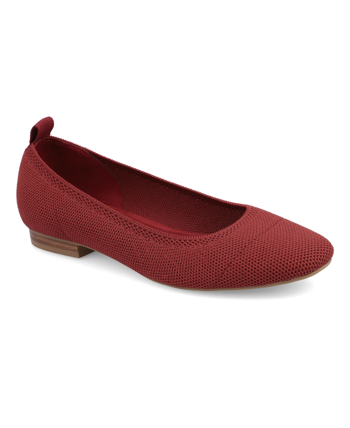 Mia Women's Rasia Ballet Knit Round Toe Flats In Red