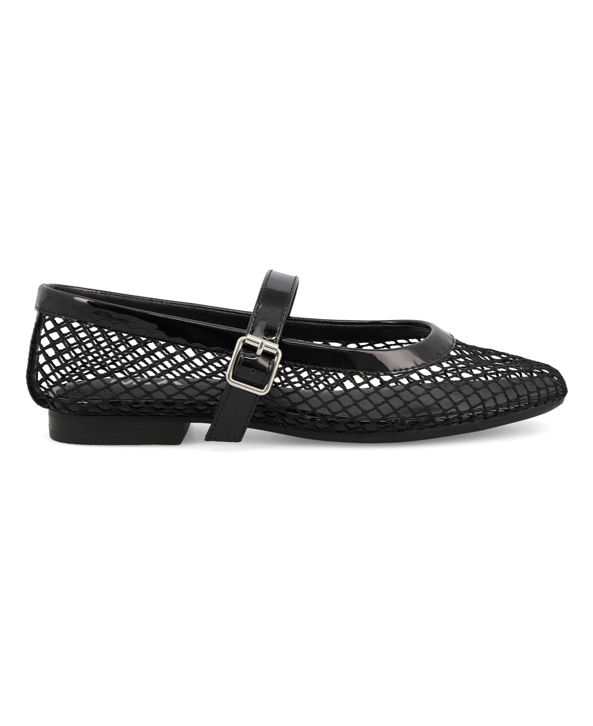 Mia Rayza Woven Mary Jane Flat In Black