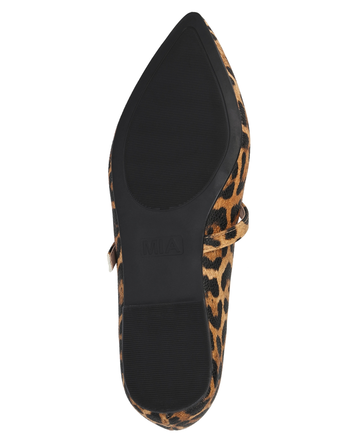 Mia Aviba Mary Jane Pointed Toe Flat In Leopard
