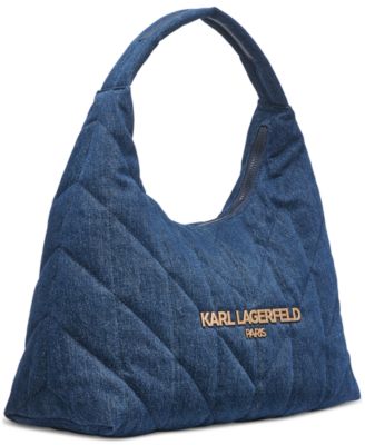 Voyage Quilted Denim Hobo Bag