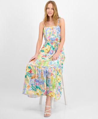 женское платье без рукавов с прямым вырезом и принтом от Julia jordan