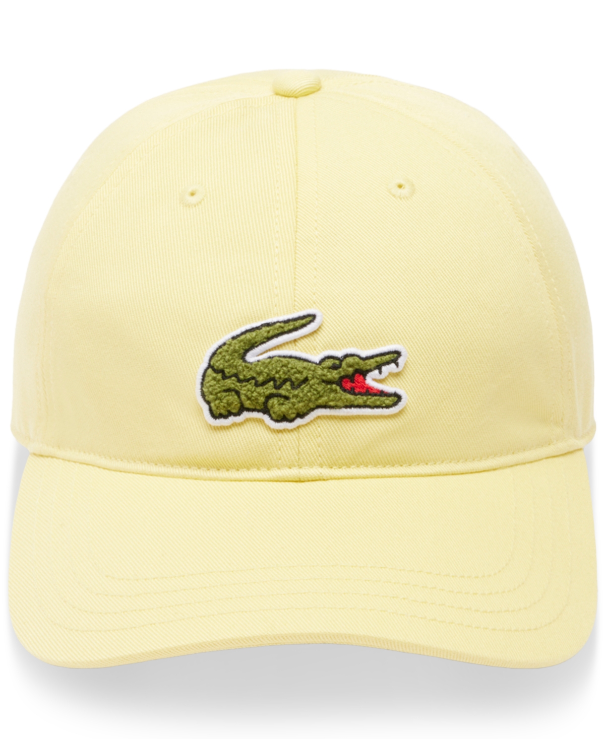 Shop Lacoste Men's Croc Logo Cap In 107 - Yellow