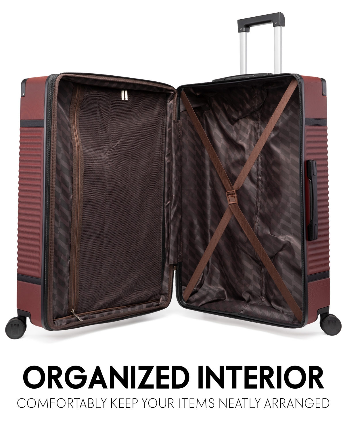 Shop Elle Bville 3-piece Expandable Retro Spinner Luggage Set In Burgundy
