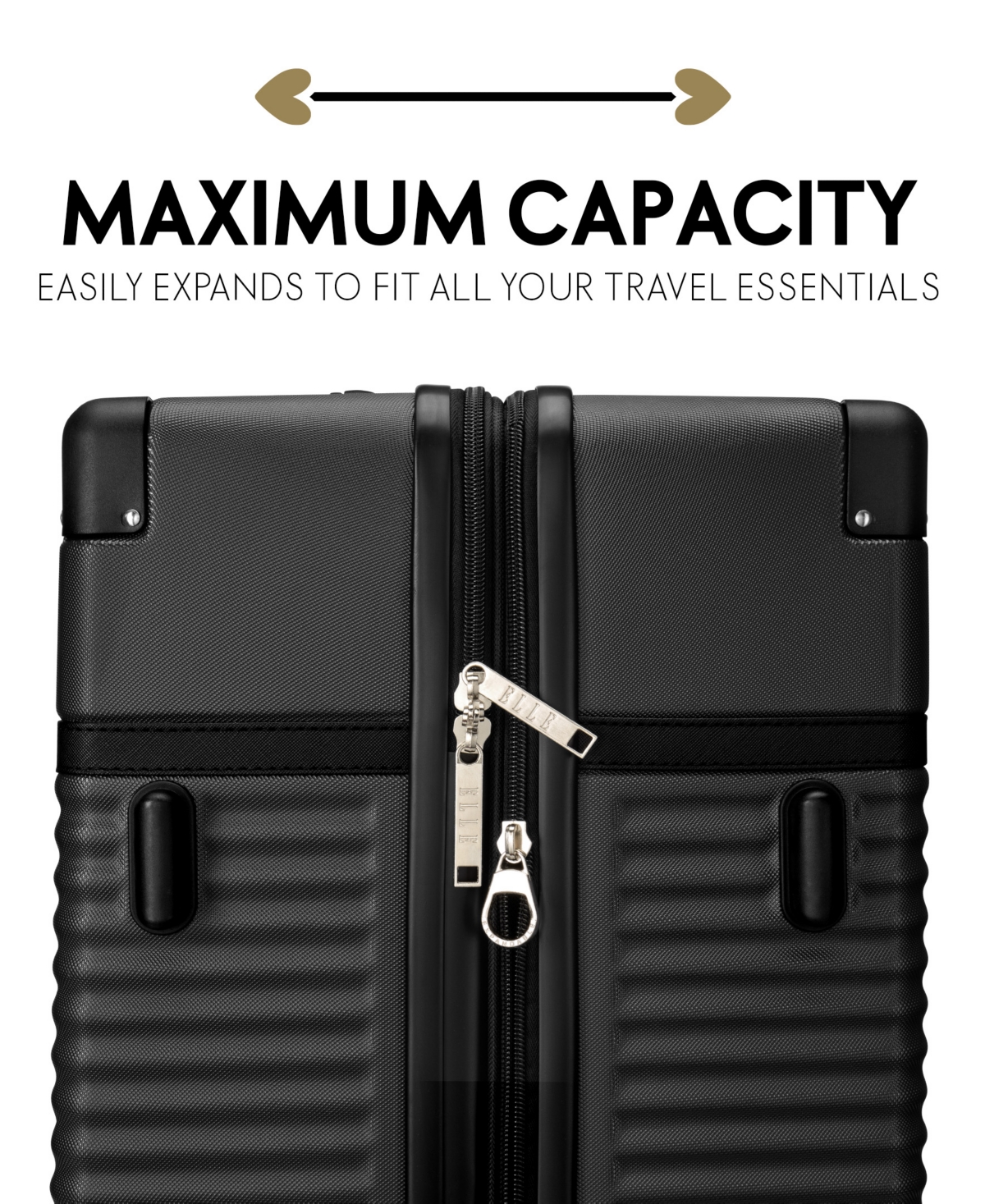 Shop Elle Bville 3-piece Expandable Retro Spinner Luggage Set In Black