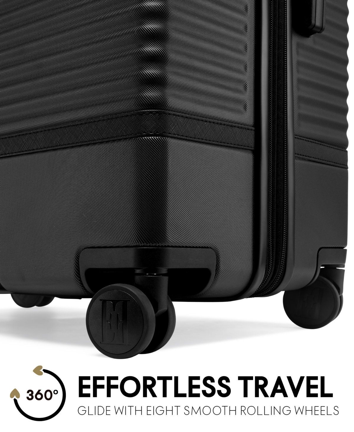 Shop Elle Bville 3-piece Expandable Retro Spinner Luggage Set In Black