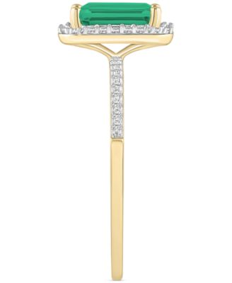 Blue Topaz (2 ct. t.w.) & Lab Created White Sapphire (1/4 ct. t.w.) Statement Ring in 10k Yellow Gold