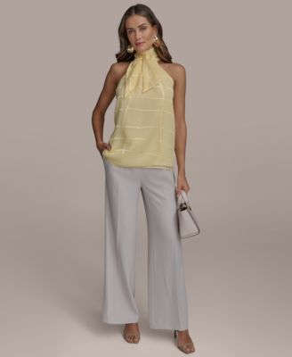 売れ筋商品|||ダナ キャラン ニューヨーク カットソー トップス レディース Women's Tie-Neck Halter Top Cream Donna Karan New York Women's Tie-Neck Halter Top - Macy's