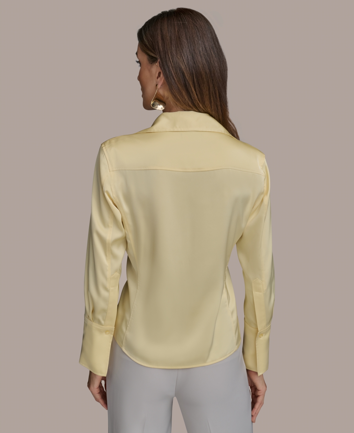 DONNA KARAN WOMEN'S BUTTON-FRONT BLOUSE, REGULAR & PETITE SIZES 