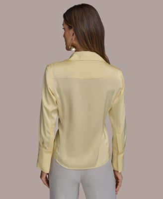Women's Button-Front Blouse, Regular & Petite Sizes