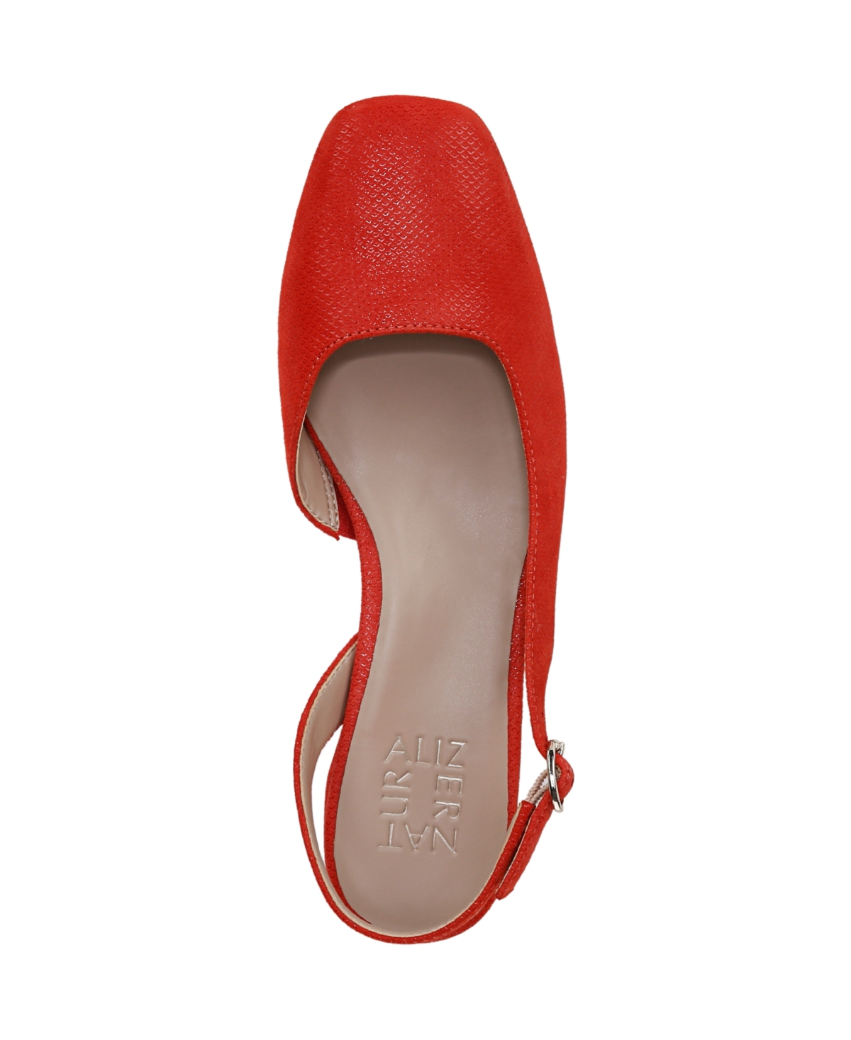 Naturalizer Women's Jayla Mid-heel Square Toe Slingback Pumps In Maserati Red Suede