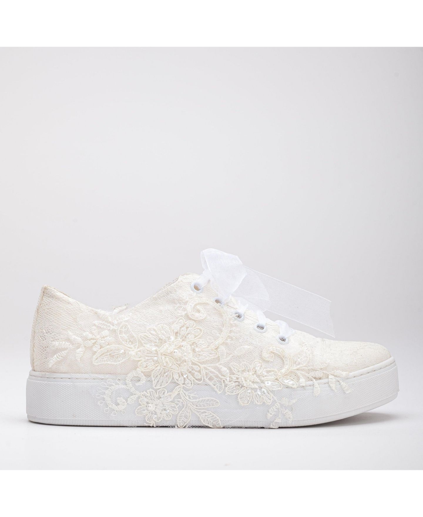 Женские кроссовки Forever & Always Shoes Elise Lace Bridal, цвет: Слоновая кость — фото 1