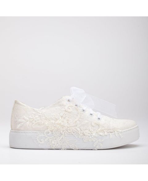 Женские кроссовки Forever & Always Shoes Elise Lace Bridal, цвет: Слоновая кость