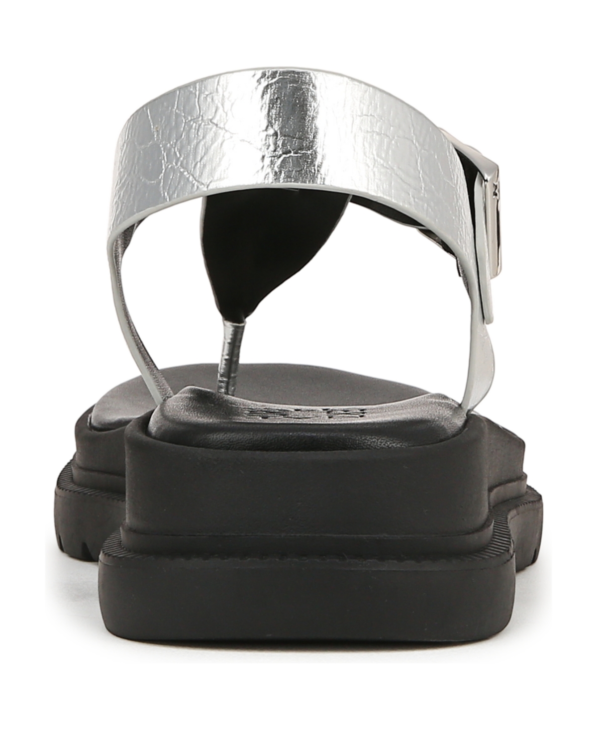 Naturalizer Alyssa T-strap Platform Sandal In Silver Faux Leather