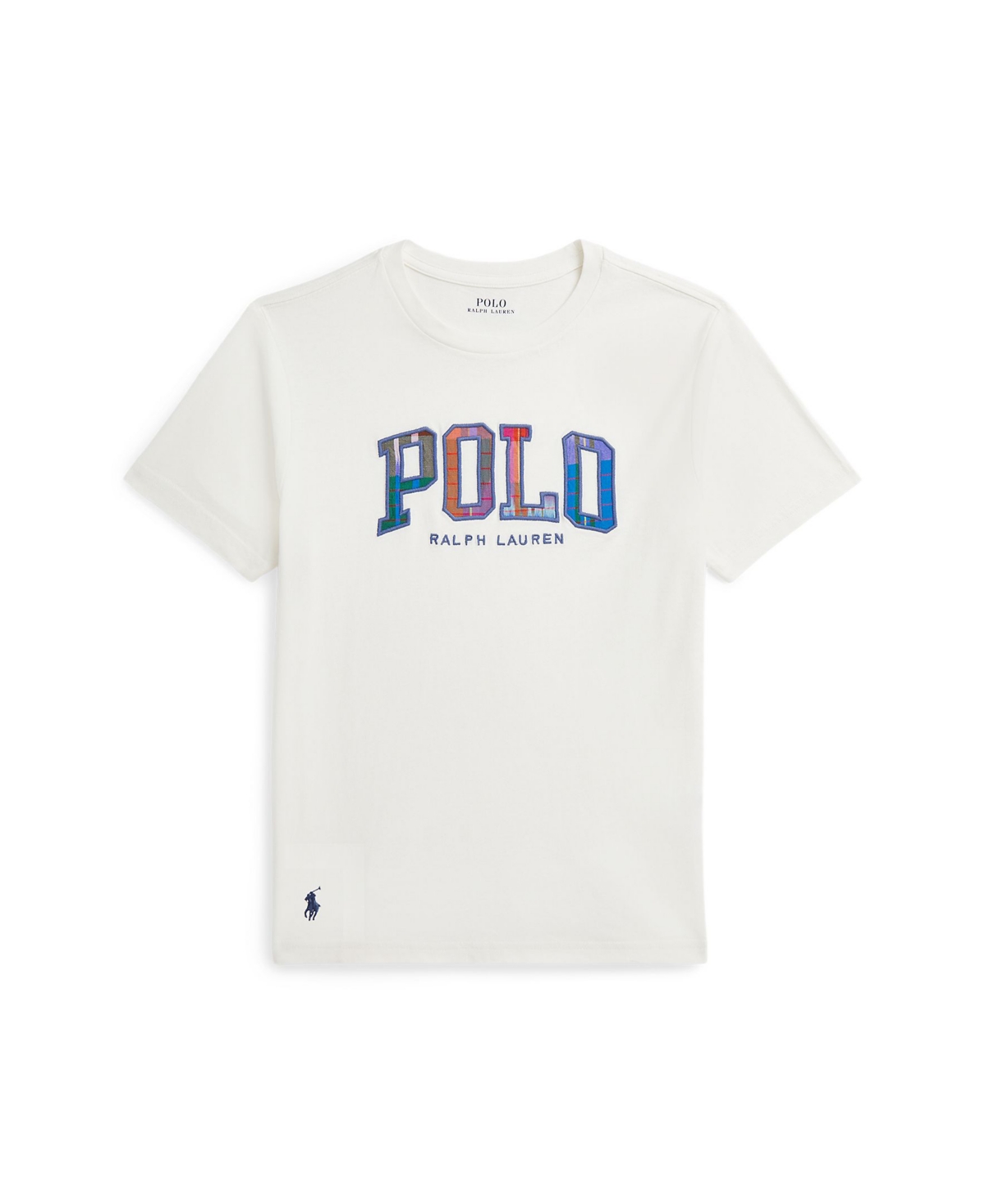 Polo Ralph Lauren Toddler And Little Boys Madras-logo Jersey T-shirt In Nevis
