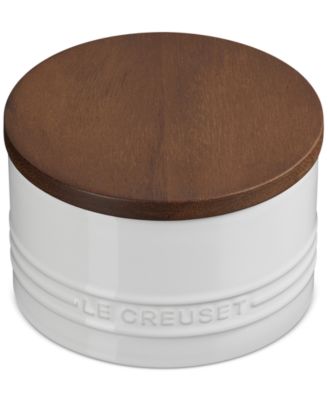 Stoneware Signature Canister with Wood Lid, 16-Oz.