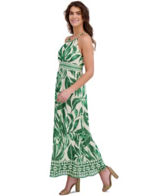 Макси-платье London Times Petite с принтом на бретельках и круглым вырезом горловины