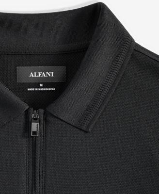 Men's Ottoman Short Sleeve Textured Quarter-Zip Polo Shirt, Exclusively at Macy's