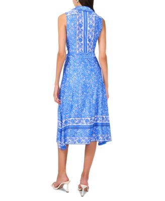 Облегающее расклешенное платье с принтом MSK Petite с завязкой на талии