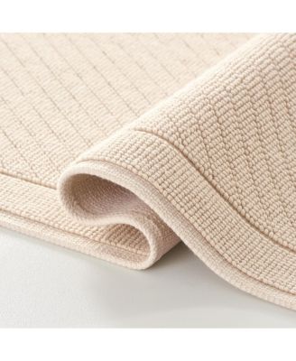 Host & Home Cotton Bath Rug, Stylish Textured Woven Design, Slip Resistant Backing, 5 Color Options, 2-Piece Set - 17x24 & 20x32
