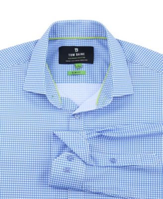 Men's Four Way Stretch Plaid Button Down Dress Shirt
