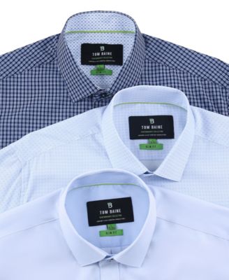 Men's Four Way Stretch Geo Print Button Down Dress Shirt