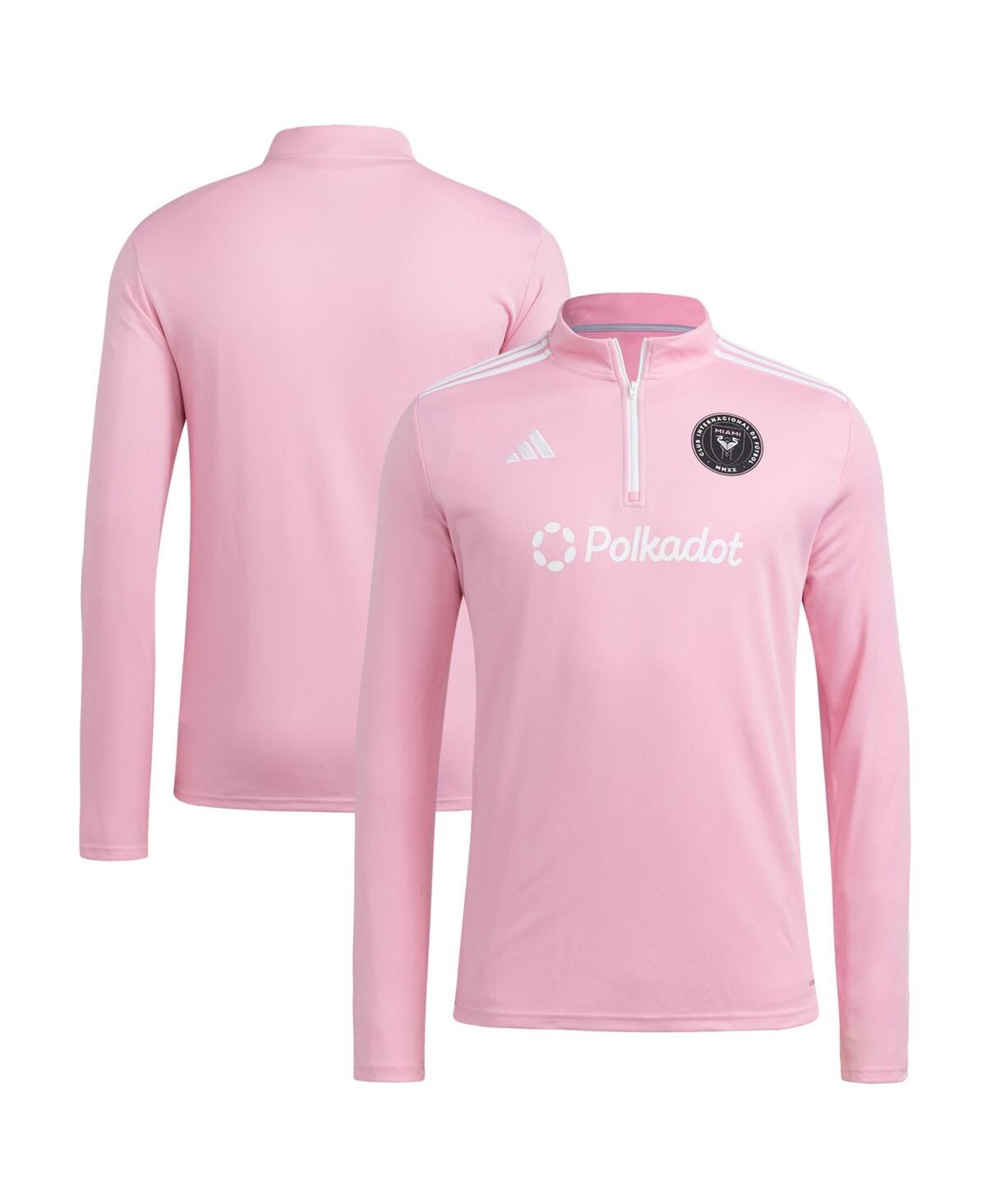 Men's Pink Inter Miami Cf 2025 Quarter-Zip Long Sleeve Training Sweatshirt - Pink