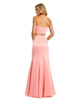 Женский топ без бретелек с бантом и юбка-русалка от Mac Duggal, комплект из 2 предметов