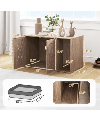 Cat Litter Box Enclosure with Scratching Board, 31.5" x 19" x 20"