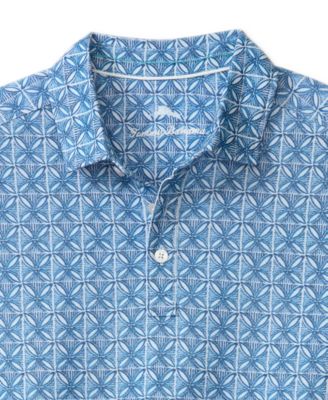 Мужская рубашка поло с коротким рукавом и принтом океанской мозаики Tommy Bahama