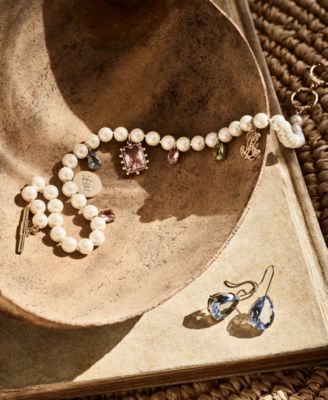 Колье-ошейник Lauren Ralph Lauren с имитацией жемчуга и камней золотистого цвета на крючке диаметром 16 дюймов