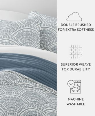 Scallop Reversible 3-Pc. Lightweight Quilt Set, Full/Queen