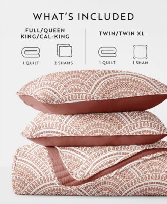 Scallop Reversible 3-Pc. Lightweight Quilt Set, King/California King