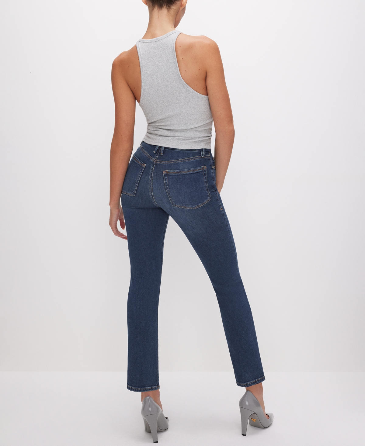 GOOD AMERICAN WOMEN'S GOOD LEGS STRAIGHT JEANS 