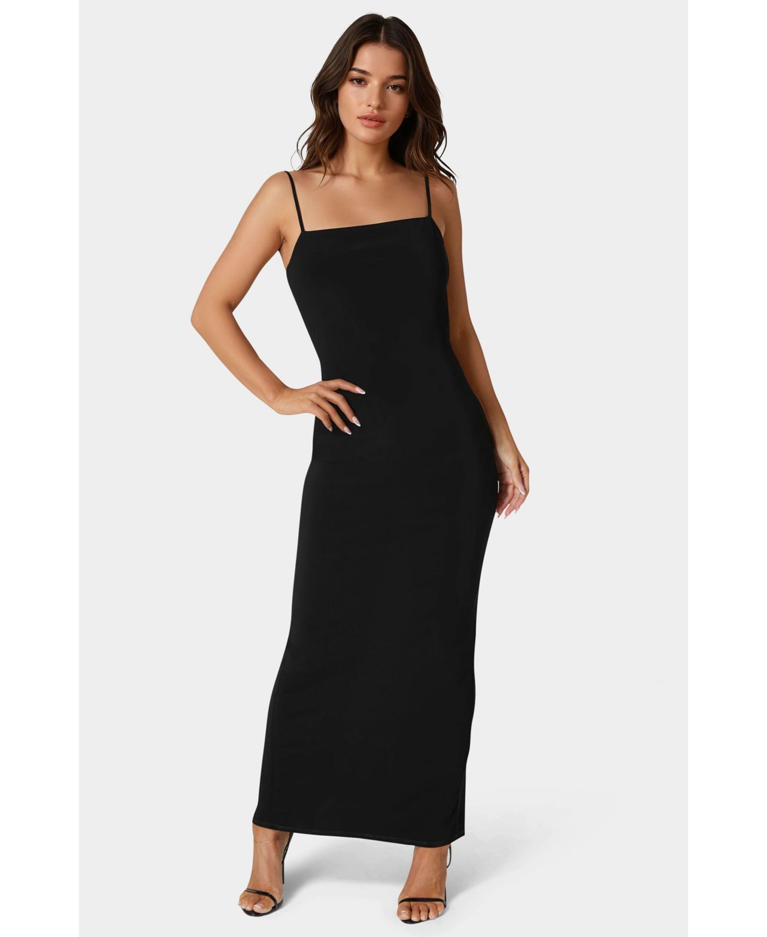 Women's Square Neck Low Back Maxi Dress