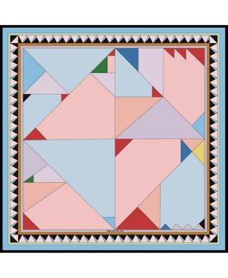 Double Sided Wool Silk Scarf In Color Recombination