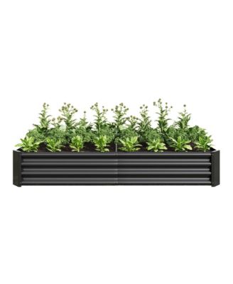 Raised Garden Bed Outdoor, 6×3×1ft , Metal Raised  Rectangle Planter Beds for Plants, Vegetables, and Flowers - Black