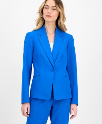 Women's Crepe One-Button Straight-Leg Pantsuit, Regular & Petite 