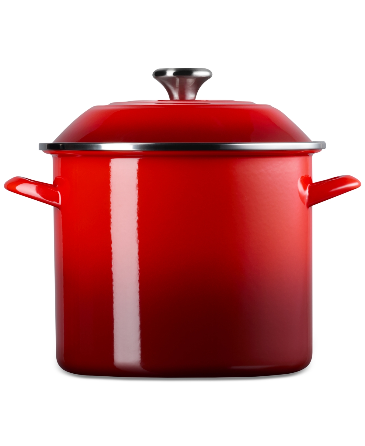Le Creuset 10 Quart Enamel On Steel Stock Pot With Lid In Cerise