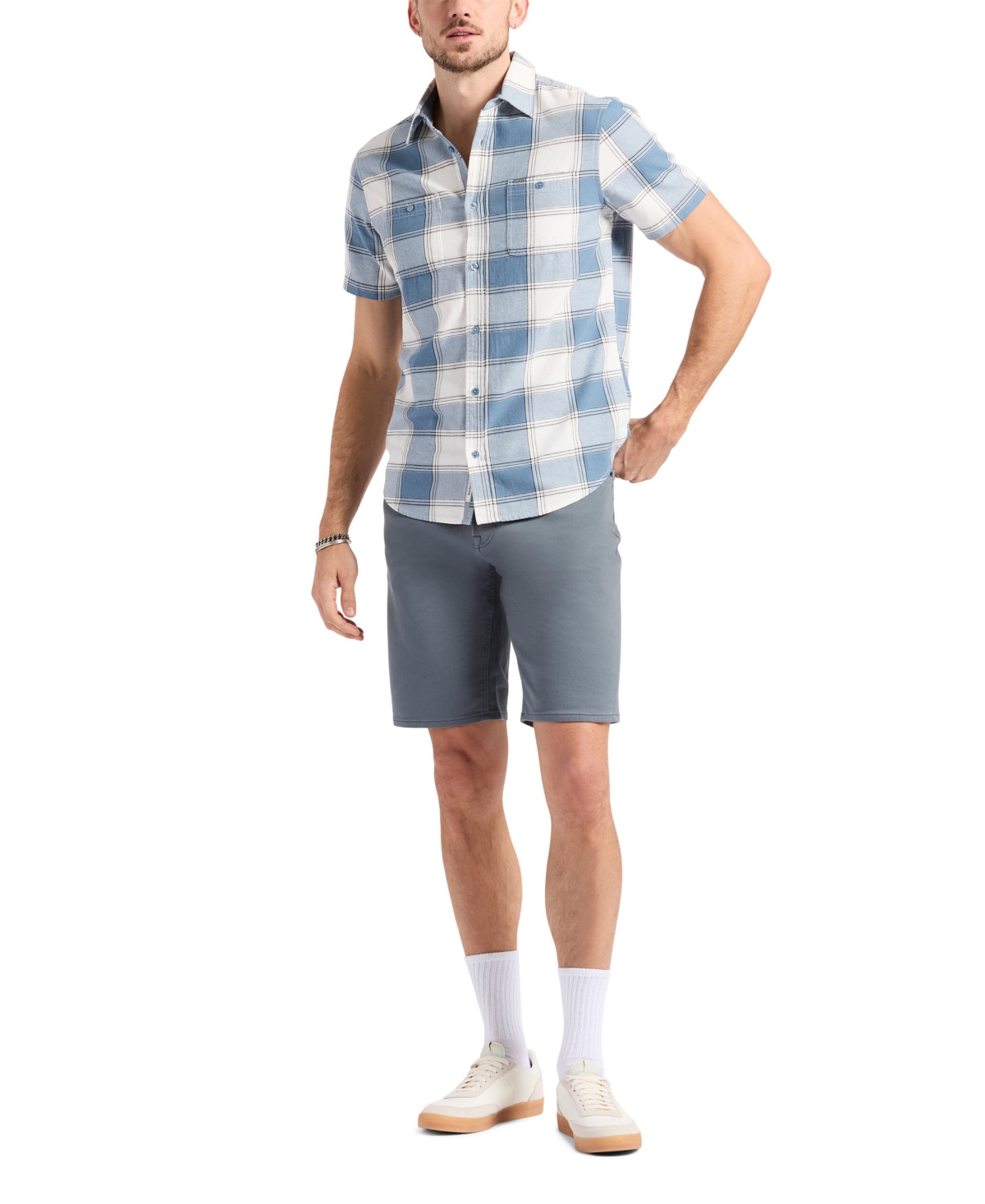 Buffalo David Bitton Men's Sagrino Fitted Plaid Button-down Shirt In Mirage