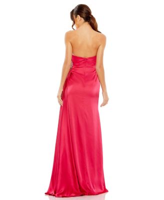 Женское платье Mac Duggal без бретелек, украшенное рюшами