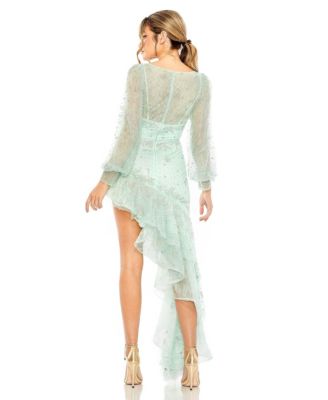 Женское платье Mac Duggal с V-образным вырезом и длинными рукавами в стиле ампир от Mac Duggal