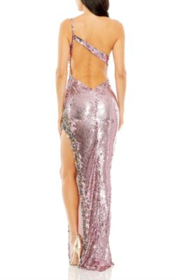 Женское платье Mac Duggal с блестками на одном плече, украшенное стразами